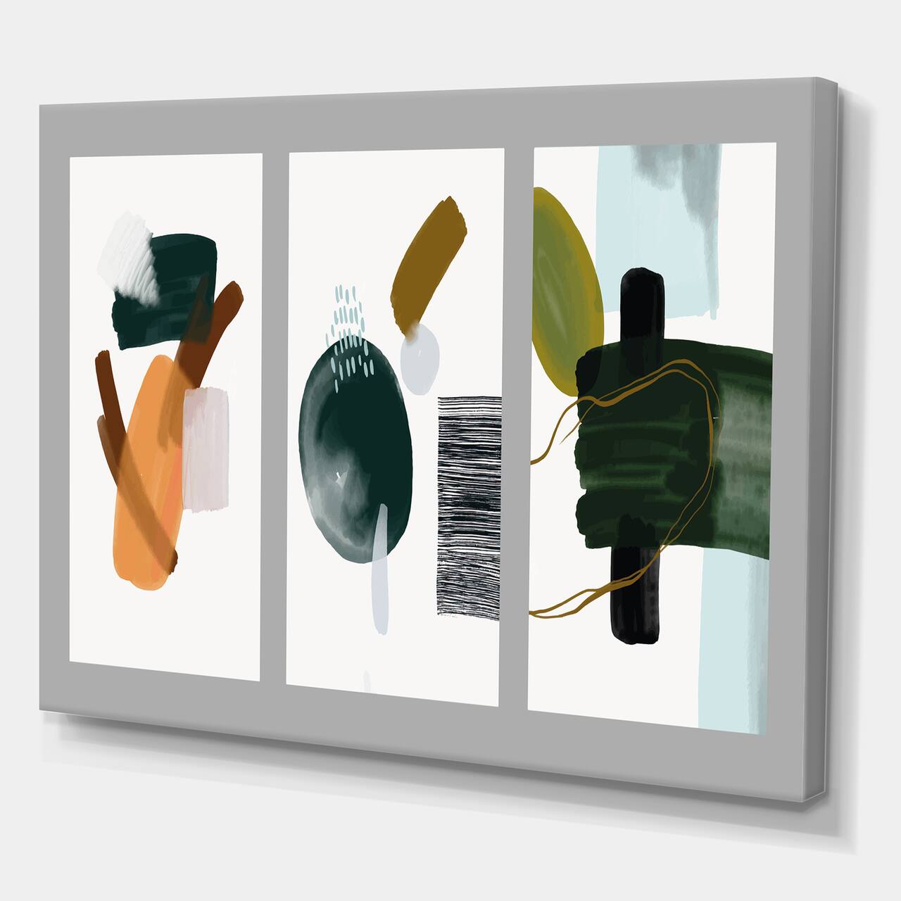 Designart - Minimalistic Compostion of Organic Shapes IV - Modern Canvas Wall Art Print